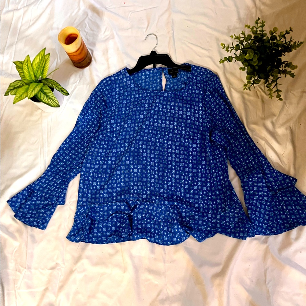 Blue Floral Blouse